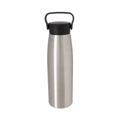 Rene Vacuum Bottle With Hanger - 19 Oz. (Q103222) -Qualityimprint Shop Q103222 silver steel bottles with logo 4