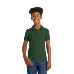 Port Authority® Youth Core Classic Pique Polo (Q121332) -Qualityimprint Shop Q121332 deepforestgreen pique polo shirts with logo 6