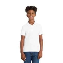 Port Authority® Youth Core Classic Pique Polo (Q121332) -Qualityimprint Shop Q121332 white pique polo shirts with logo 2