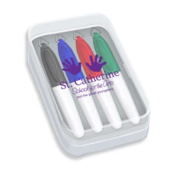 Mini Sharp Mark Permanent Markers In Clear Plastic Box - 4ct (Q126511)