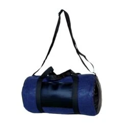 Heavy Velvet Barrel Duffel Bag (Q136422) -Qualityimprint Shop Q136422 Black Navy Blue Duffel Bags with logo 4