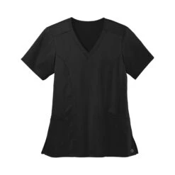 Wink® Women's Premiere Flex™ V-Neck Top (Q138222) -Qualityimprint Shop Q13822 black scrubs and lab coats with logo 3