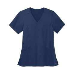 Wink® Women's Premiere Flex™ V-Neck Top (Q138222) -Qualityimprint Shop Q13822 navy scrubs and lab coats with logo 4