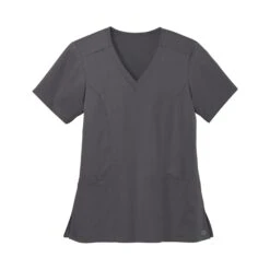 Wink® Women's Premiere Flex™ V-Neck Top (Q138222) -Qualityimprint Shop Q13822 pewter scrubs and lab coats with logo 5
