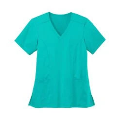 Wink® Women's Premiere Flex™ V-Neck Top (Q138222) -Qualityimprint Shop Q13822 teal scrubs and lab coats with logo 7