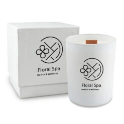 14 Oz. White Matte Candle With LUX Box (Q141211)