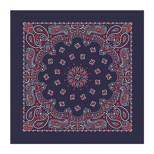 22 In Traditional USA Paisleys Bandana - Blue-Red-White (Q146522) 2 22 In Traditional USA Paisleys Bandana - Blue-Red-White (Q146522) - Image 2