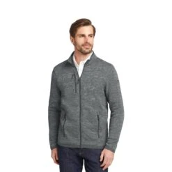 Eddie Bauer ® Sweater Fleece Full-Zip (Q158922) 6 Eddie Bauer ® Sweater Fleece Full-Zip (Q158922) -Qualityimprint Shop Q158922 dark grey heather with logo 3
