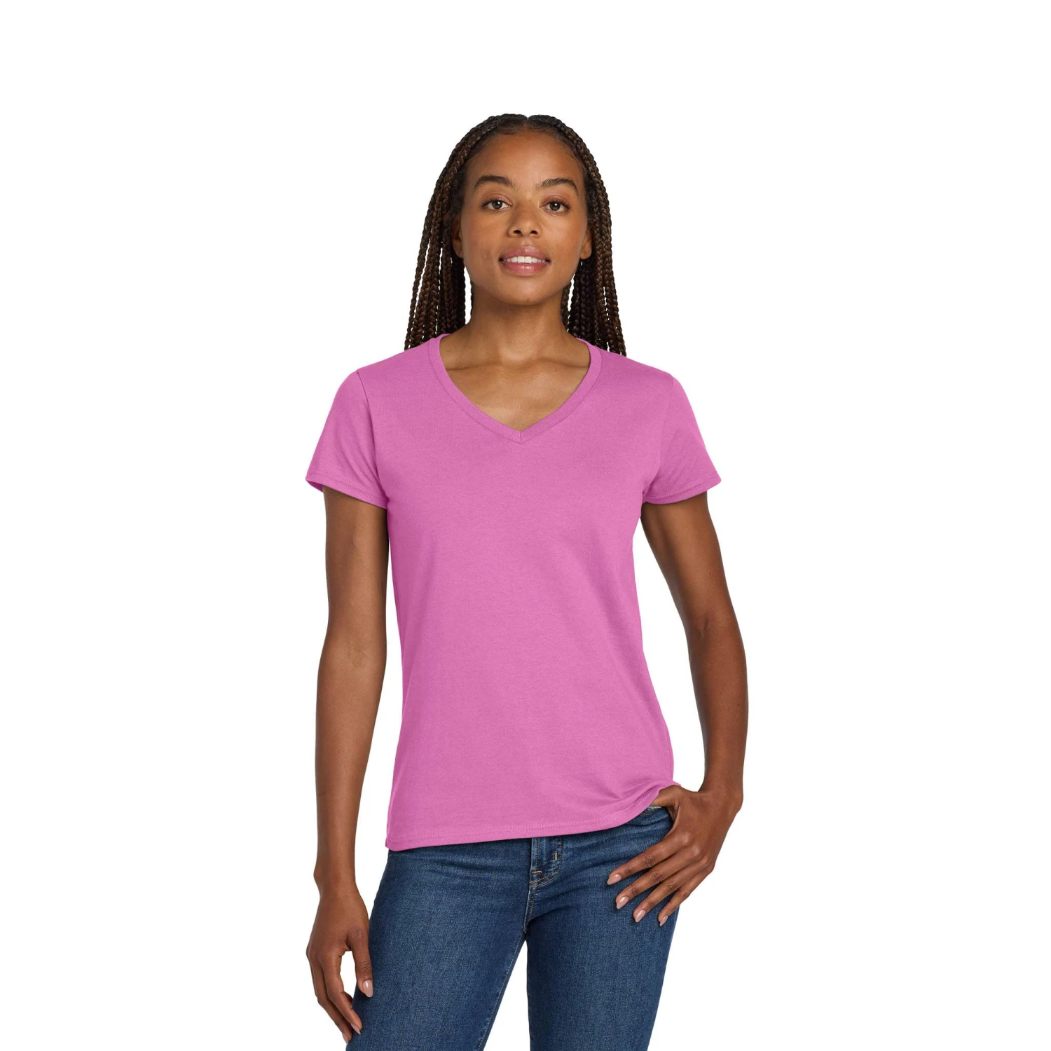 Gildan® Ladies Heavy Cotton™ 100% Cotton V-Neck T-Shirt (Q167922) 4 Gildan® Ladies Heavy Cotton™ 100% Cotton V-Neck T-Shirt (Q167922) - Image 4