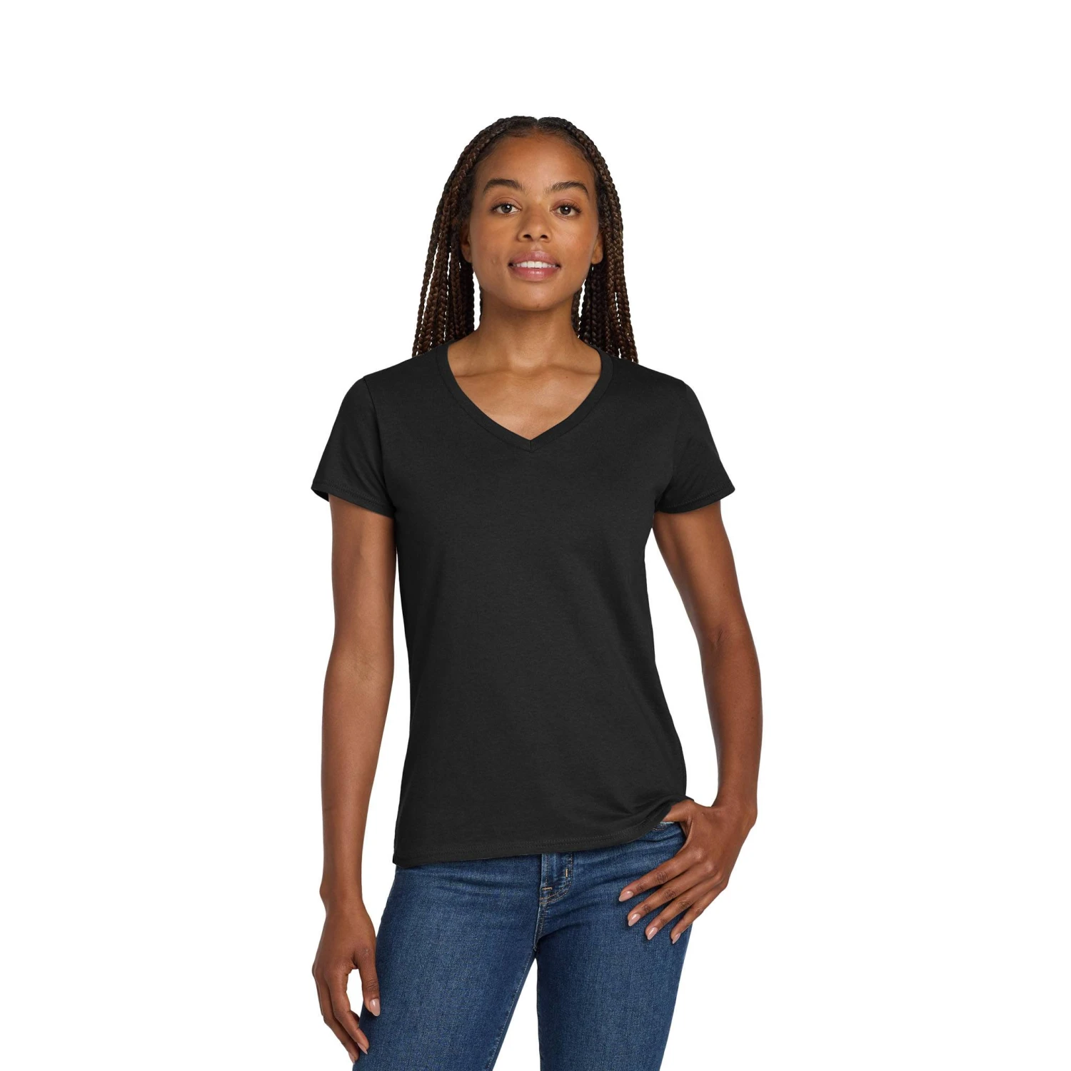 Gildan® Ladies Heavy Cotton™ 100% Cotton V-Neck T-Shirt (Q167922) 5 Gildan® Ladies Heavy Cotton™ 100% Cotton V-Neck T-Shirt (Q167922) - Image 5