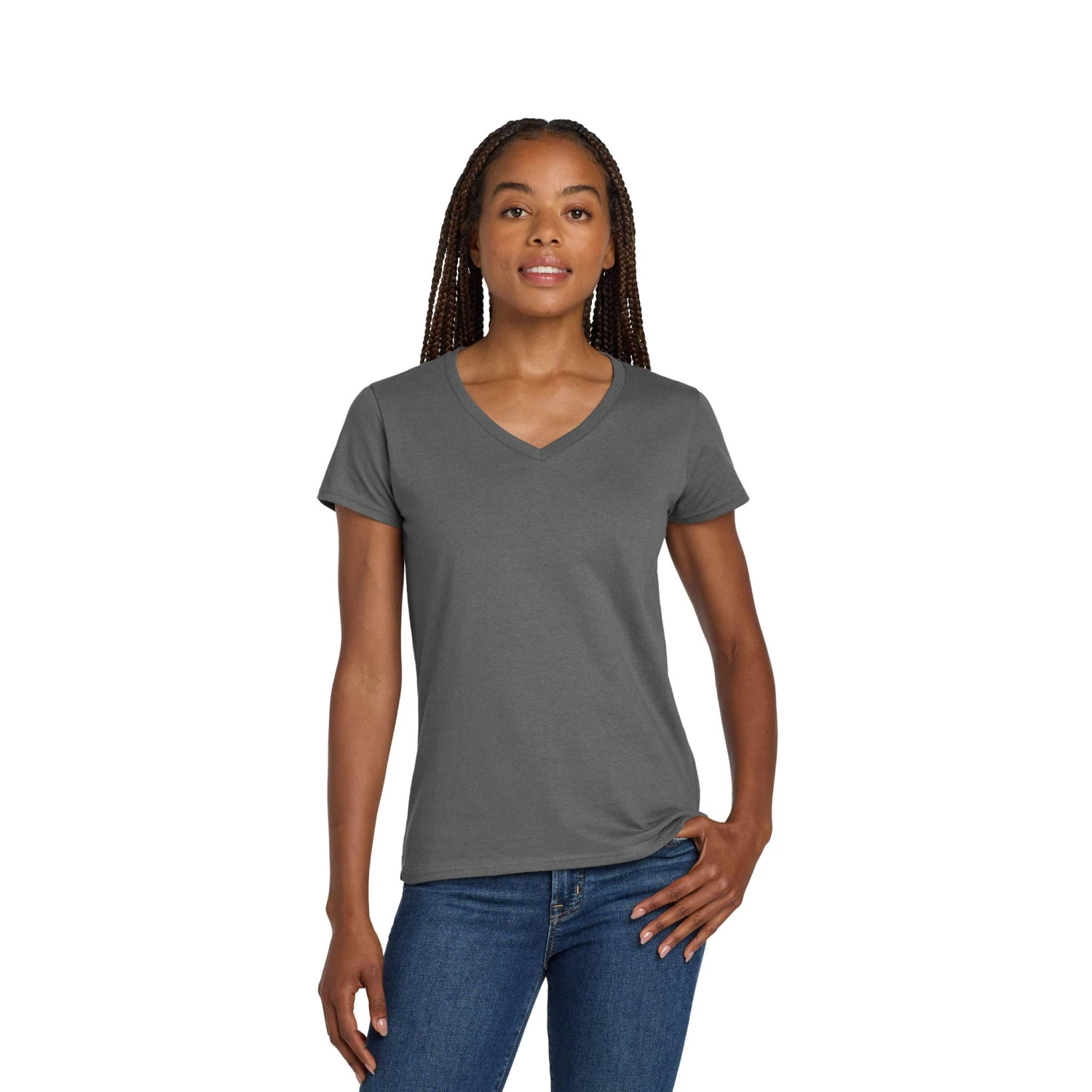 Gildan® Ladies Heavy Cotton™ 100% Cotton V-Neck T-Shirt (Q167922) 6 Gildan® Ladies Heavy Cotton™ 100% Cotton V-Neck T-Shirt (Q167922) - Image 6
