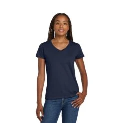 Gildan® Ladies Heavy Cotton™ 100% Cotton V-Neck T-Shirt (Q167922) 19 Gildan® Ladies Heavy Cotton™ 100% Cotton V-Neck T-Shirt (Q167922) -Qualityimprint Shop Q167922 navy vneck tshirts with logo 8