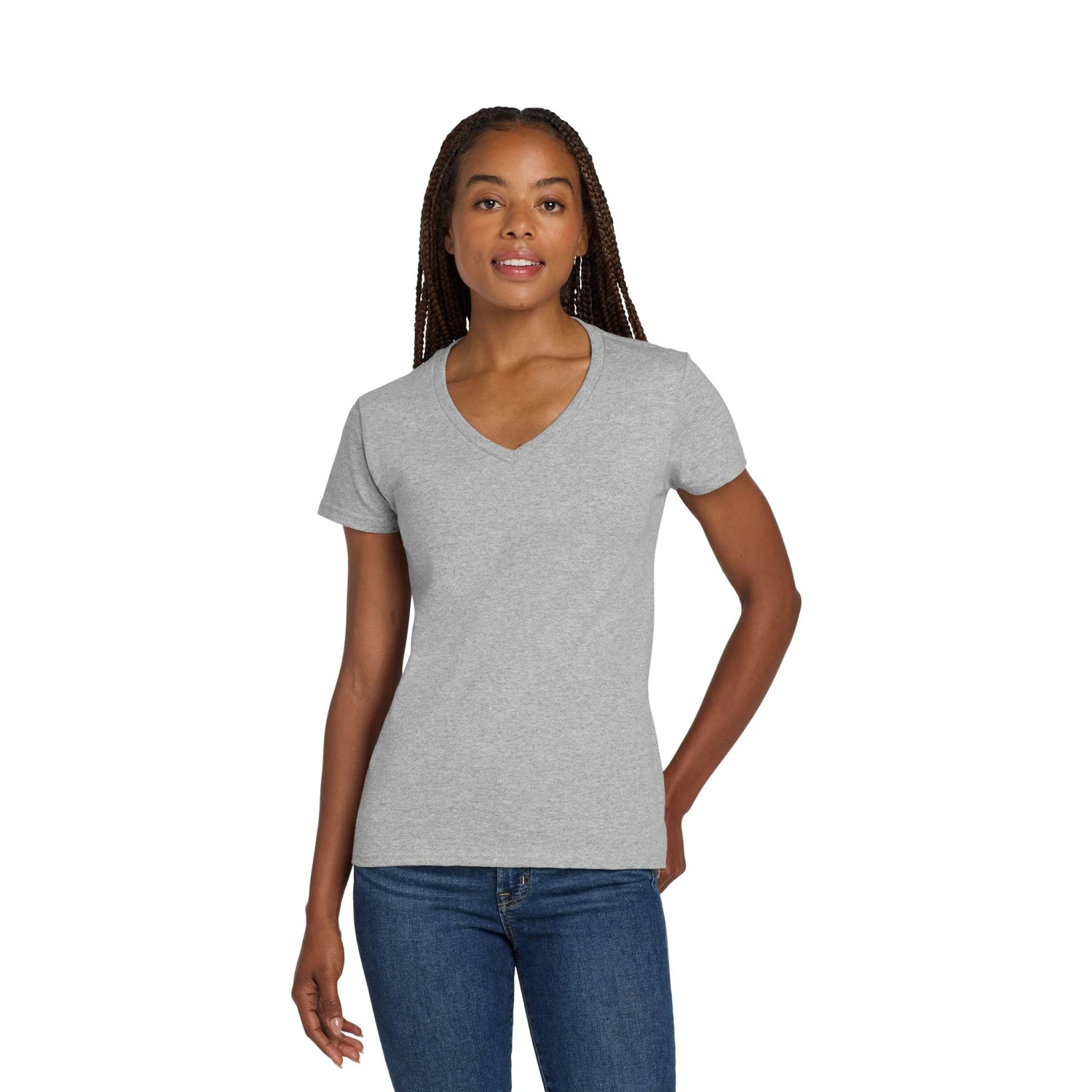 Gildan® Ladies Heavy Cotton™ 100% Cotton V-Neck T-Shirt (Q167922) 3 Gildan® Ladies Heavy Cotton™ 100% Cotton V-Neck T-Shirt (Q167922) - Image 3