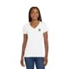 Gildan® Ladies Heavy Cotton™ 100% Cotton V-Neck T-Shirt (Q167922) -Qualityimprint Shop Q167922 white vneck tshirts with logo 1