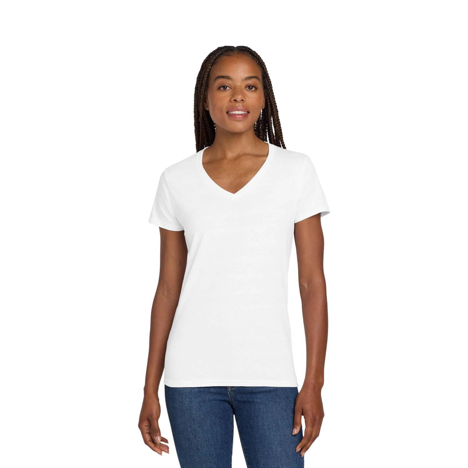 Gildan® Ladies Heavy Cotton™ 100% Cotton V-Neck T-Shirt (Q167922) 2 Gildan® Ladies Heavy Cotton™ 100% Cotton V-Neck T-Shirt (Q167922) - Image 2