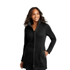 Port Authority® Ladies Arc Sweater Fleece Long Jacket (Q168922) 6 Port Authority® Ladies Arc Sweater Fleece Long Jacket (Q168922) -Qualityimprint Shop Q168922 deep black sweaters with logo 4