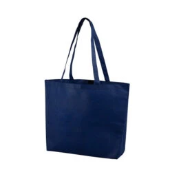 Beach Tote Bags With Hook & Loop Fastener Closure (Q185711) -Qualityimprint Shop Q185711 navy totebags with logo 5