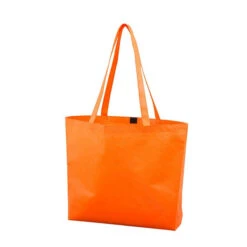 Beach Tote Bags With Hook & Loop Fastener Closure (Q185711) -Qualityimprint Shop Q185711 orange totebags with logo 6