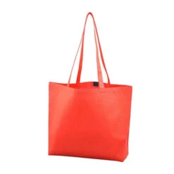 Beach Tote Bags With Hook & Loop Fastener Closure (Q185711) -Qualityimprint Shop Q185711 red totebags with logo 7