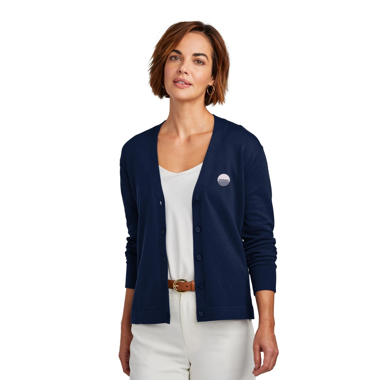 Brooks Brothers® Women's Cotton Stretch Cardigan Sweater (Q188722) 1 Brooks Brothers® Women's Cotton Stretch Cardigan Sweater (Q188722)