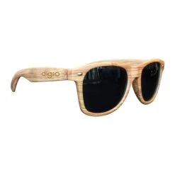 Light Wood Tone Polycarbonate Miami Sunglasses (Q192511)