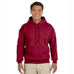 Gildan Heavy Blend™ 8 Oz. 50/50 Hood (Q200676) -Qualityimprint Shop Q200676 1 cardinal red sweatshirts with logo 2