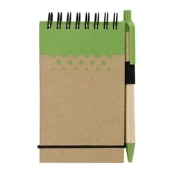 Mini Jotter & Pen (Q204311) -Qualityimprint Shop Q204311 green blank notepads withlogo 3