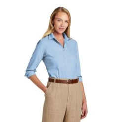 Brooks Brothers® Women's Wrinkle-Free Nailhead Shirt (Q209722) -Qualityimprint Shop Q209722 NewportBlue Dress Shirts with logo 1