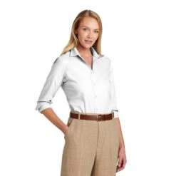 Brooks Brothers® Women's Wrinkle-Free Nailhead Shirt (Q209722) -Qualityimprint Shop Q209722 White Dress Shirts with logo 1