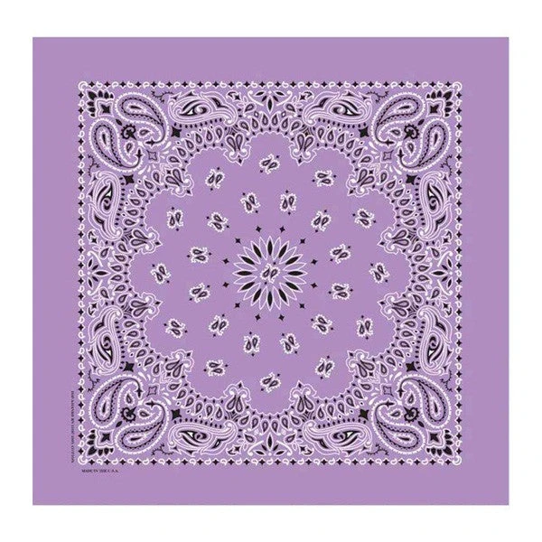 22 In Traditional USA Paisleys Bandana - Lavender (Q216522) 2 22 In Traditional USA Paisleys Bandana - Lavender (Q216522) - Image 2