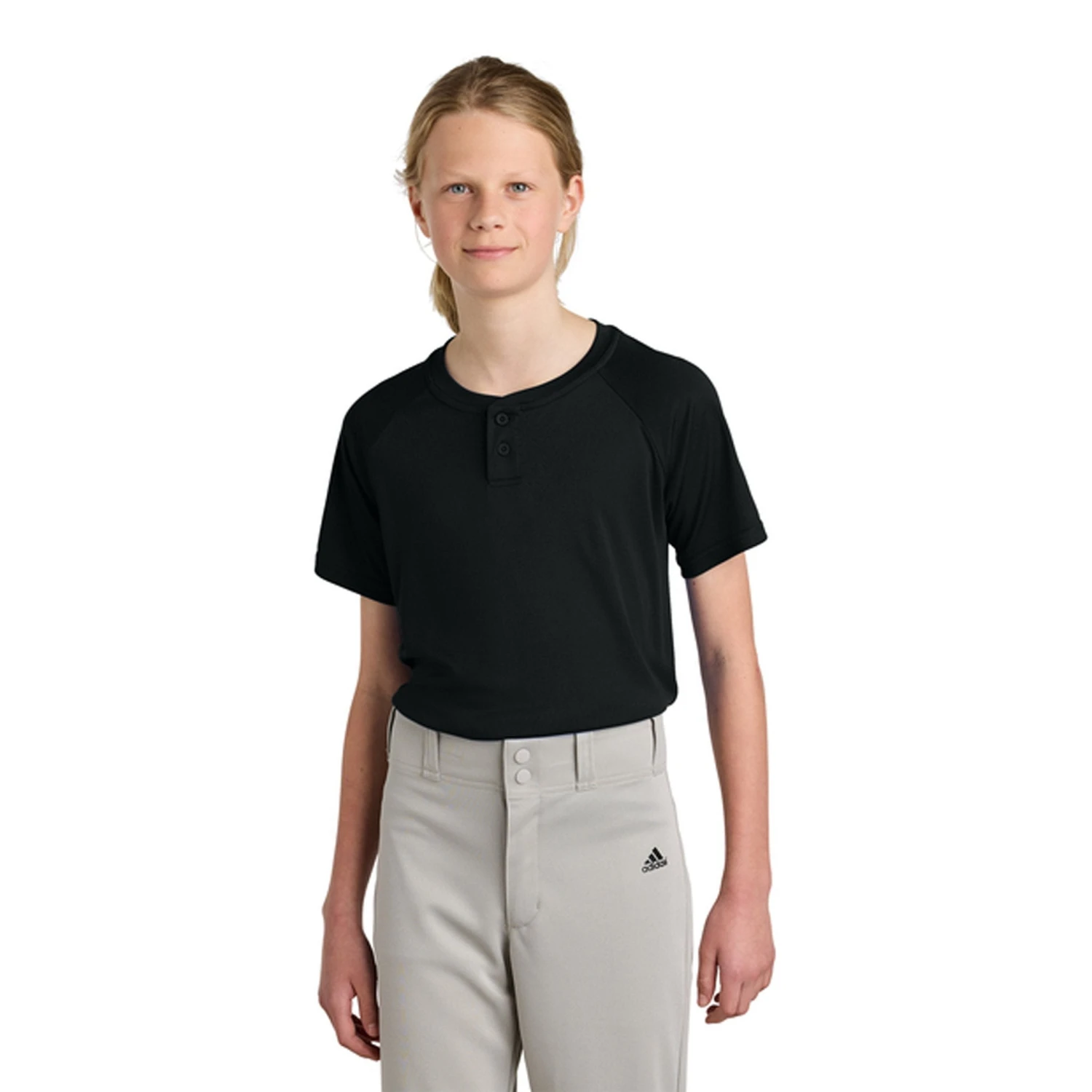 Sport-Tek® Youth PosiCharge® Competitor™ 2-Button Henley T-shirt (Q229922) 2 Sport-Tek® Youth PosiCharge® Competitor™ 2-Button Henley T-shirt (Q229922) - Image 2