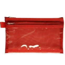 Zippered Twin Pocket Supply Pouches (Q238411) -Qualityimprint Shop Q238411 red