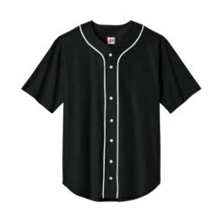 A4 Short Sleeve Full-Button Baseball Top (Q254332) -Qualityimprint Shop Q254332 black t shirts with logo 4