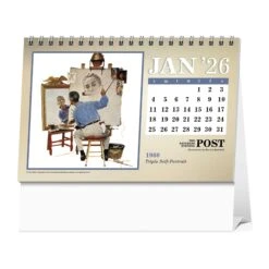 The Saturday Evening Post Large Desk Calendars (Q254711) -Qualityimprint Shop Q254711 white month blank deskcalendars withlogo 3