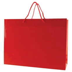 Color Gloss Laminated Tote (16" X 6" X 12") (Q26340) -Qualityimprint Shop Q26340 red shopping bags with logo 4