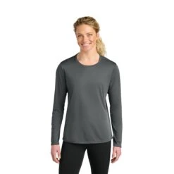 A4 Women's Cooling Performance Long Sleeve Tee (Q264332) -Qualityimprint Shop Q264332 graphite long sleeve t shirts with logo 7