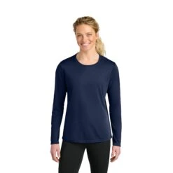 A4 Women's Cooling Performance Long Sleeve Tee (Q264332) -Qualityimprint Shop Q264332 navy long sleeve t shirts with logo 6