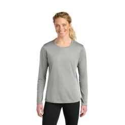 A4 Women's Cooling Performance Long Sleeve Tee (Q264332) -Qualityimprint Shop Q264332 silver long sleeve t shirts with logo 4