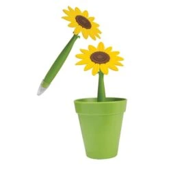 Potted Pens (Q267811) -Qualityimprint Shop Q267811 green sunflower novelty pens with logo 9