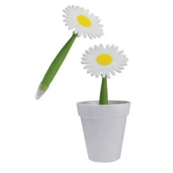 Potted Pens (Q267811) -Qualityimprint Shop Q267811 white daisy novelty pens with logo 6