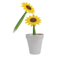 Potted Pens (Q267811) -Qualityimprint Shop Q267811 white sunflower novelty pens with logo 8