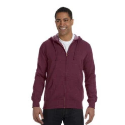 Econscious Men's Organic Heathered Fleece Full-Zip Hoodies (Q274811) -Qualityimprint Shop Q274811 berry sweatshirts with logo 2