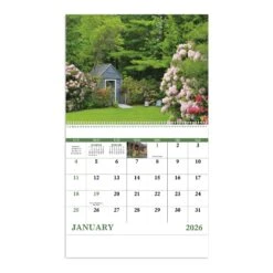 Garden Walk - Spiral (Q279811) -Qualityimprint Shop Q279811 white month blank calendars withlogo 3