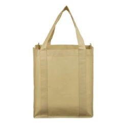 Super Mega Grocery Shopping Tote Bags - 13” W X 14-1/2" H (Q285711) -Qualityimprint Shop Q285711 khaki totebags with logo 3