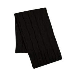 Cameron Cable Knit Scarf (Q289211) -Qualityimprint Shop Q289211 black scraves with logo 2