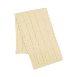 Cameron Cable Knit Scarf (Q289211) -Qualityimprint Shop Q289211 natural scraves with logo 4