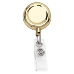Metal Retractable Badge Holders With Aligator Clip (Q297311) -Qualityimprint Shop Q297311 3 gold