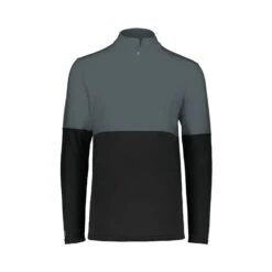 Holloway Youth Momentum Team Quarter-Zip Pullover (Q306222) -Qualityimprint Shop Q306222 blackiron pullovers with logo 5