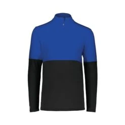 Holloway Youth Momentum Team Quarter-Zip Pullover (Q306222) -Qualityimprint Shop Q306222 blackroyal pullovers with logo 6