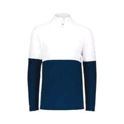Holloway Youth Momentum Team Quarter-Zip Pullover (Q306222) -Qualityimprint Shop Q306222 navywhite pullovers with logo 7